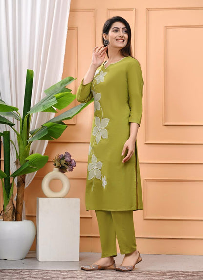 Pure Cotton Flower Print 2 Pcs Set