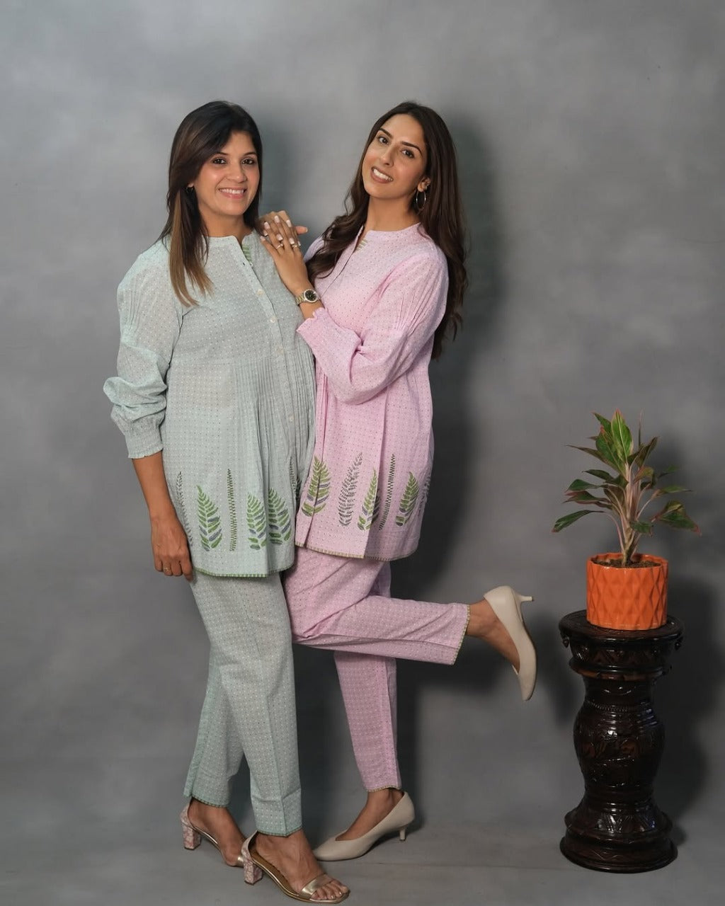 Pure Cotton Co-Ord Set With Embroidery Work