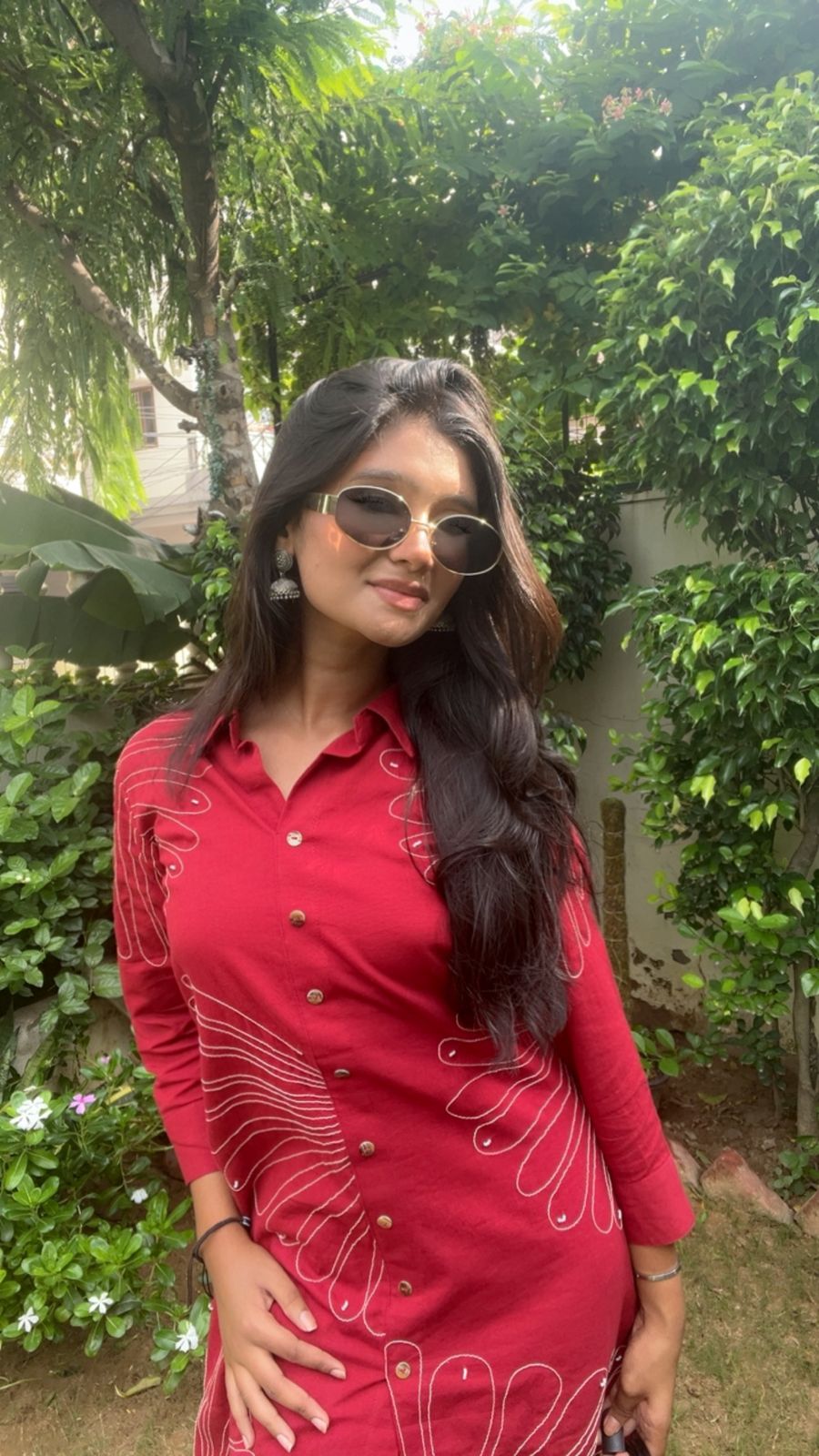 Pure Cotton Embroidery  Work Co-Ord Set