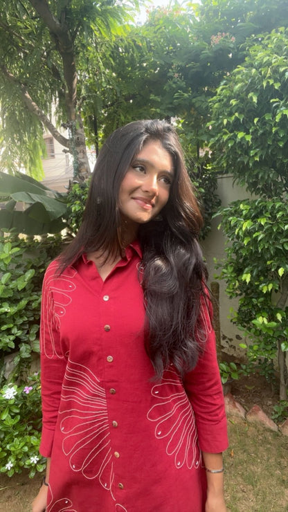 Pure Cotton Embroidery  Work Co-Ord Set