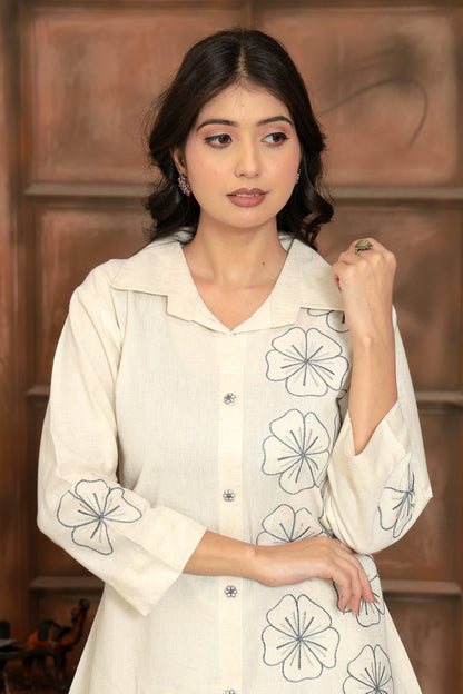 Heavy Cotton Flex Flower Work Co-Ord Set