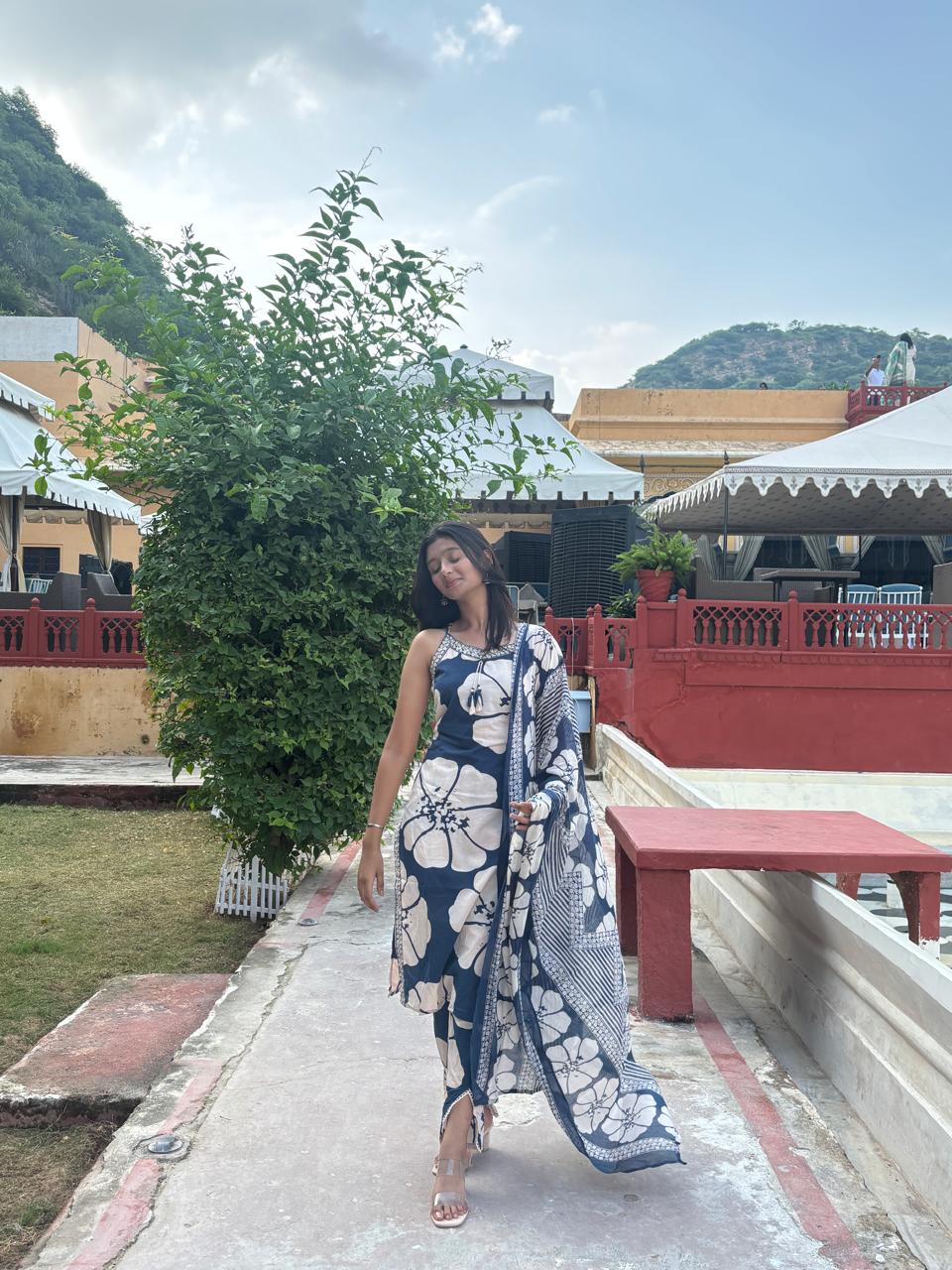 Heavy Cotton 3 Piece Suit Set With Dupatta