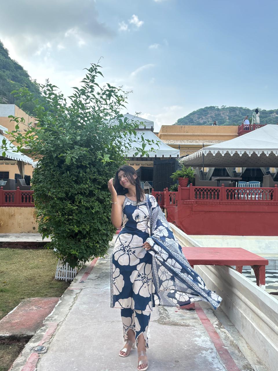 Heavy Cotton 3 Piece Suit Set With Dupatta