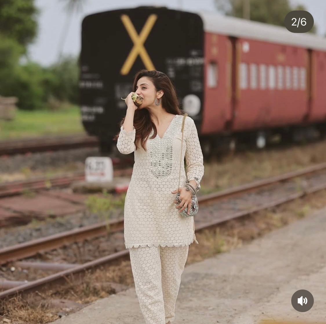 White Mirror Work 2 Piece Set