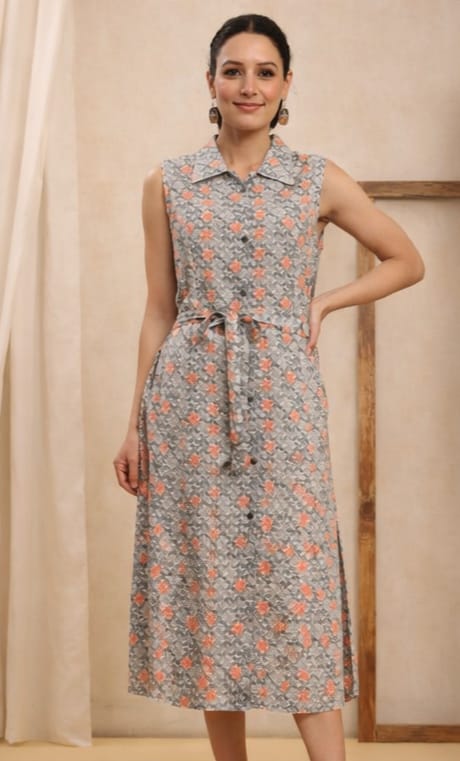 The Modern Classic Summer Bloom Belted Midi