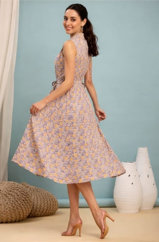The Modern Classic Summer Bloom Belted Midi