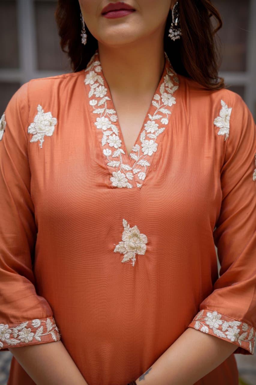 Premium Malchanderi Embroidered Kurta Set with Dupatta