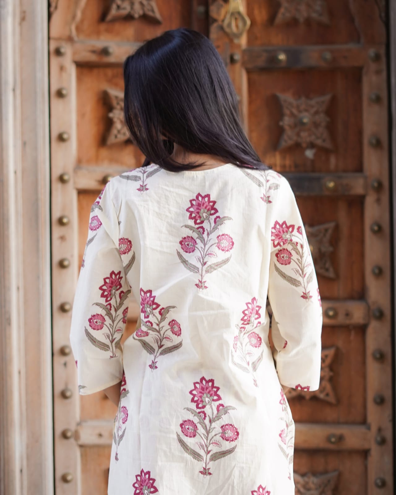 Gulabi Hand-Block Printed 3-Piece Kurta Set