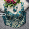 Majestic Banarasi Brocade Corset Blouse with Sweetheart Neck and Dori Tassels