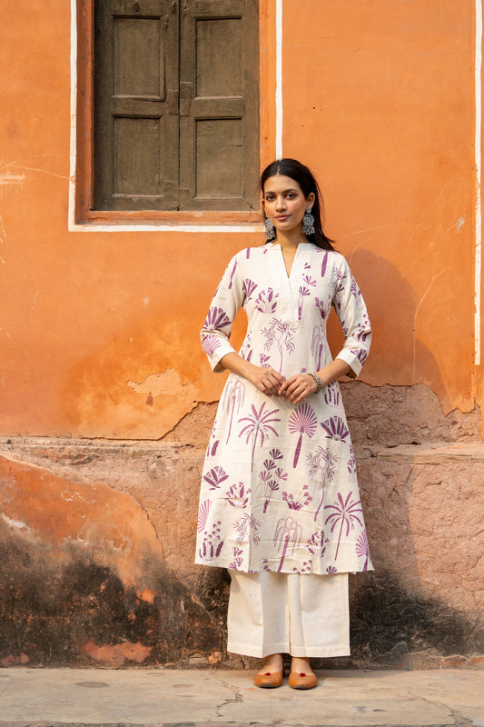 White Cotton Office Wear Co-Ord Set