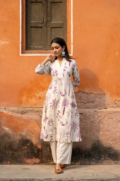 White Cotton Office Wear Co-Ord Set