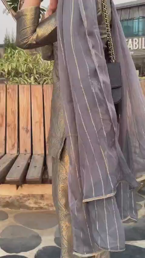 Metallic Paisley Brocade 3-Piece Suit