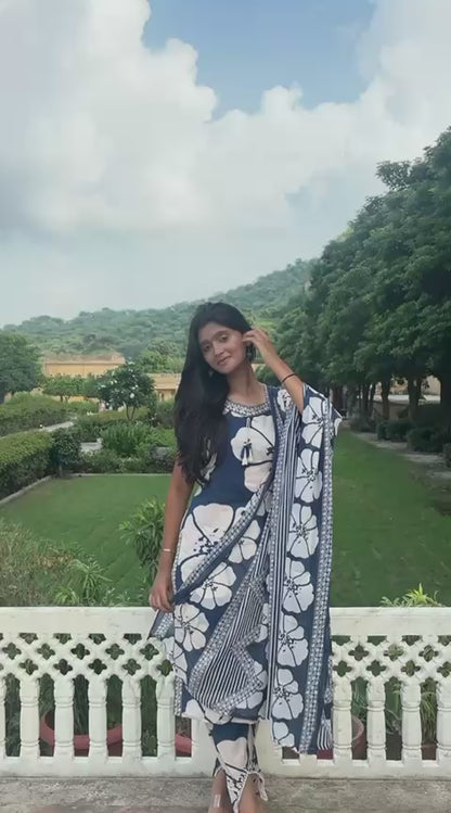 Heavy Cotton 3 Piece Suit Set With Dupatta