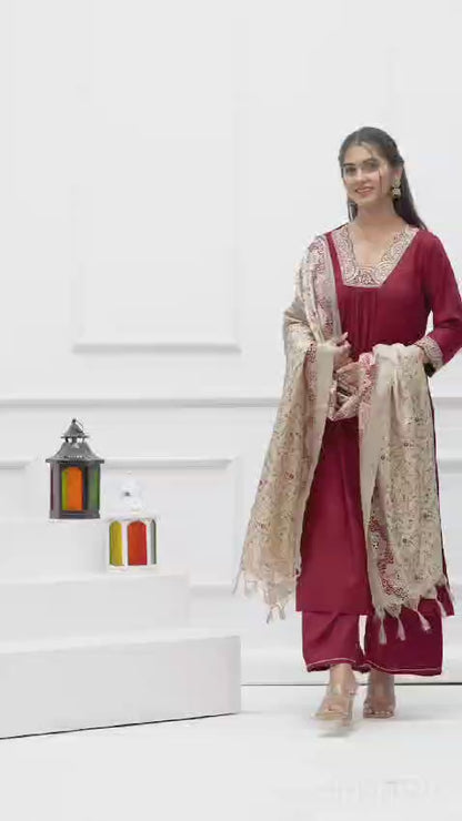 Premium Neck Embroidered Modal Perfection 3 Piece Set