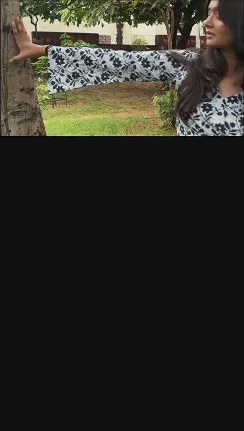 Moody Floral Comfort | Block Print Short Kurti