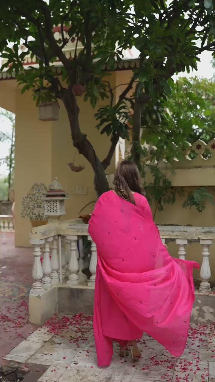 Heavy Embroidery 3 Piece Suit Set With Dupatta