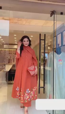 Heavy Cotton Beautiful Embroidery Work 3 Piece Set