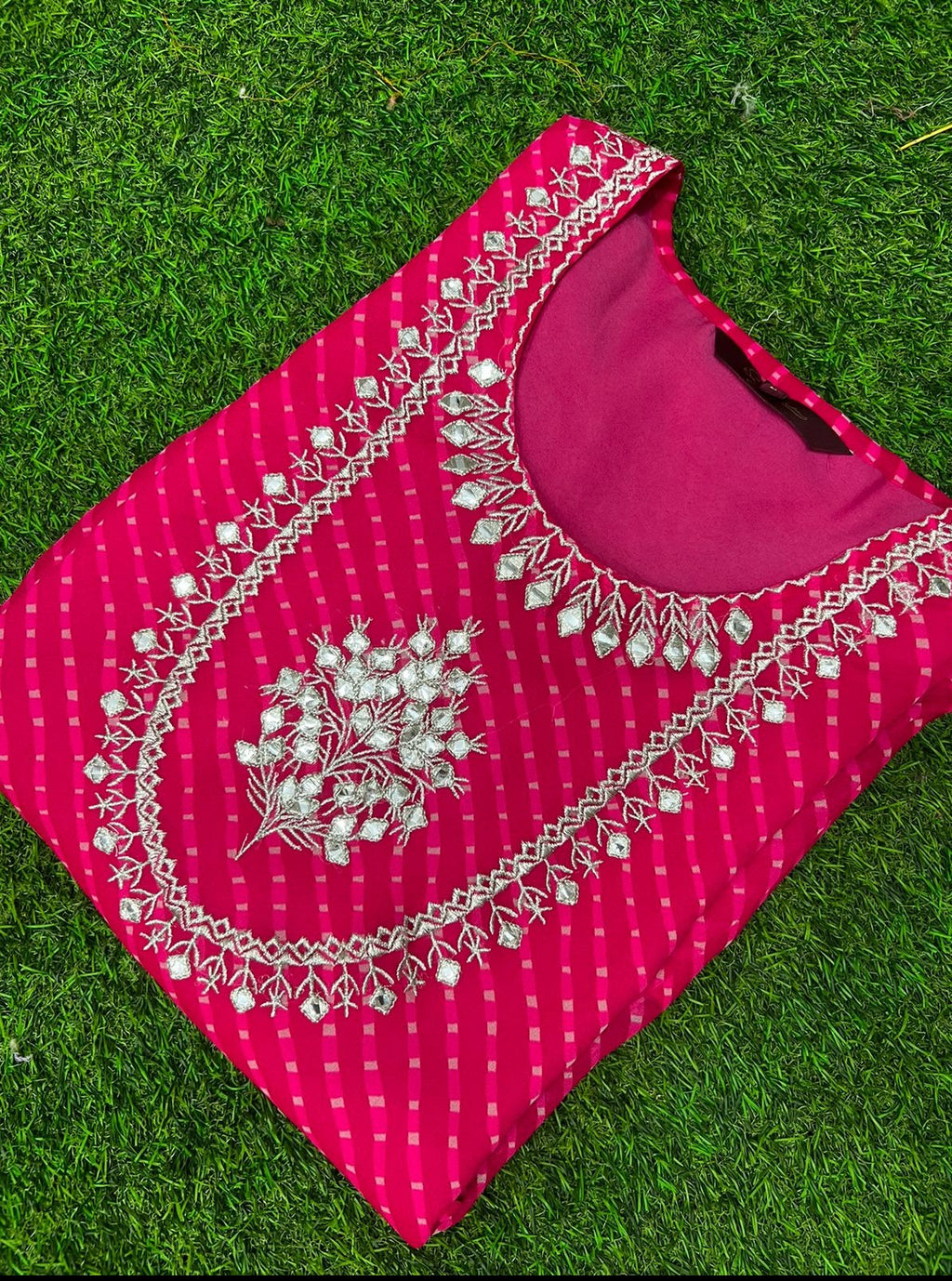 Georgette Mothra Kurti With Gota Patti Work