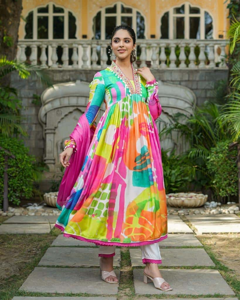 Multi Colour Printed Party Wear Kurti