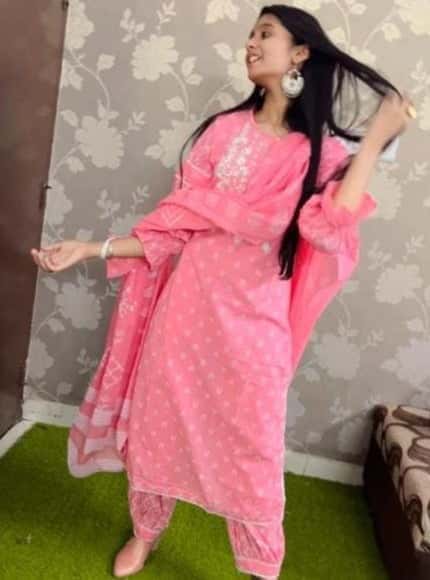 Pink Embroidered Kurti Set with Dupatta