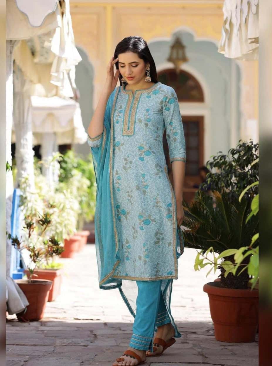 Soft Blue Cotton Kurti