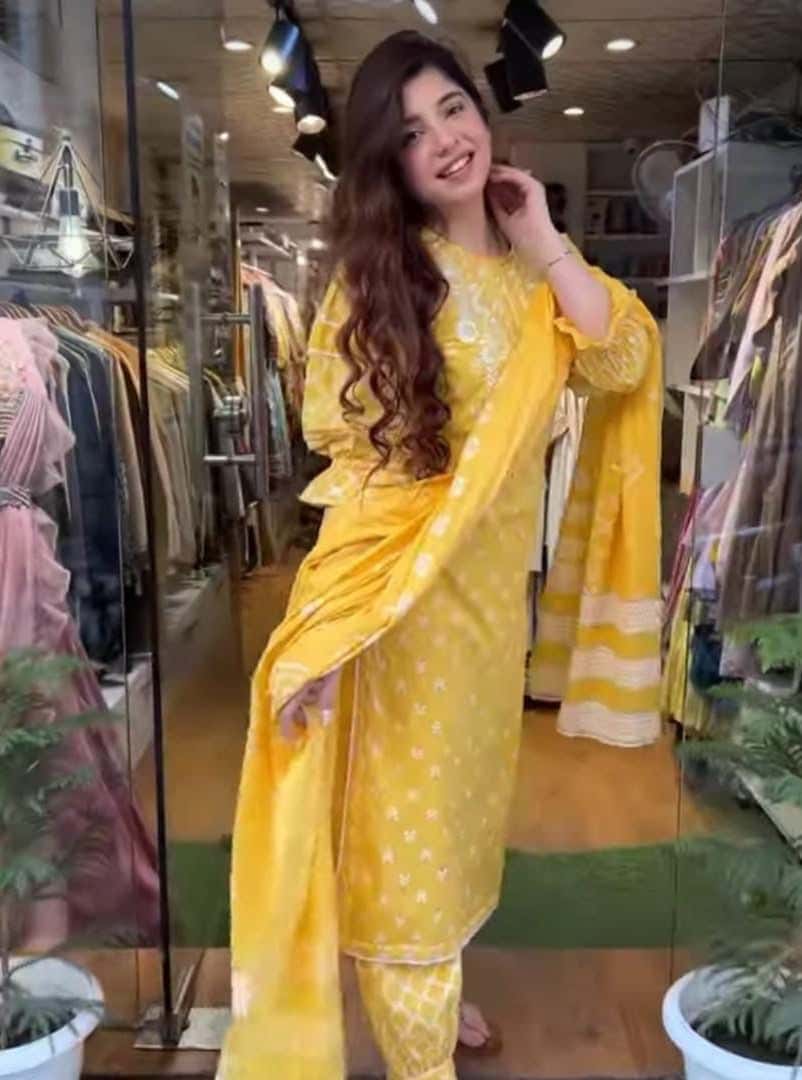 Embroidered Yellow Cotton Kurti Set with Gulnaar Pant & Mulmul Dupatta