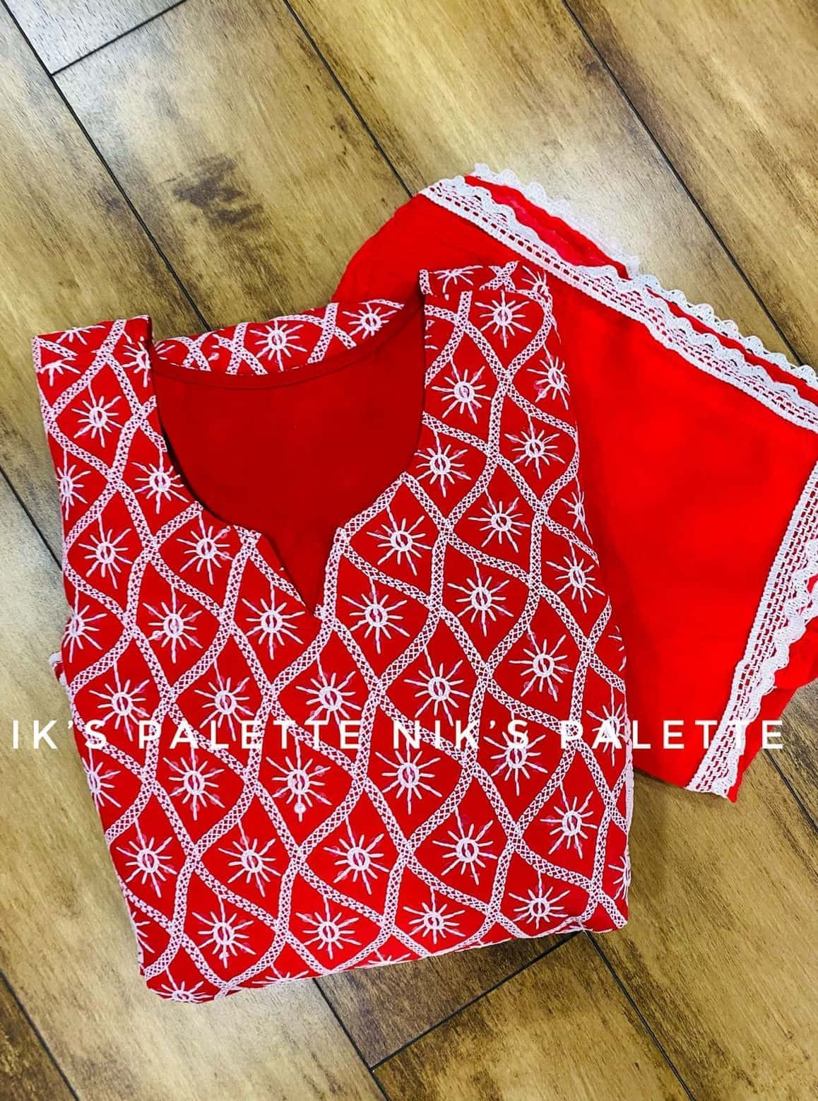 Sequined Cotton Anarkali Gown With Mulmul Lining & Chiffon Dupatta