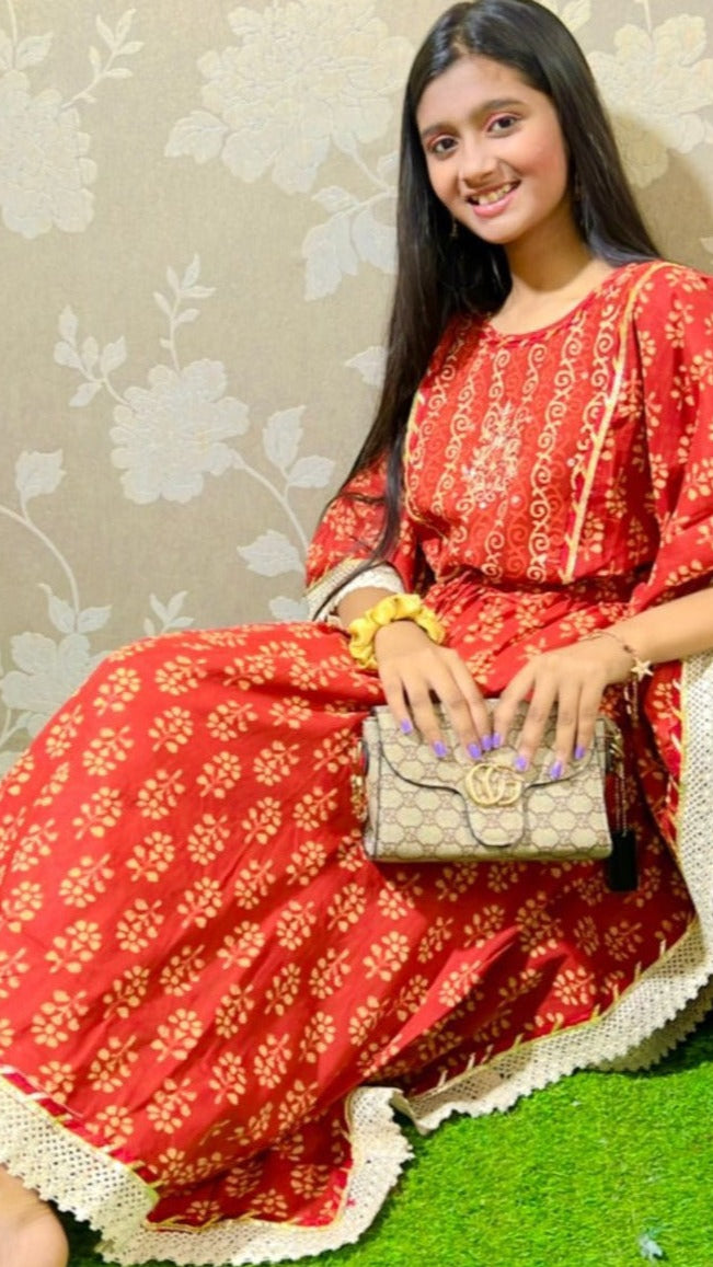 Handcrafted Cotton Kaftaan: Jaipuri Elegance